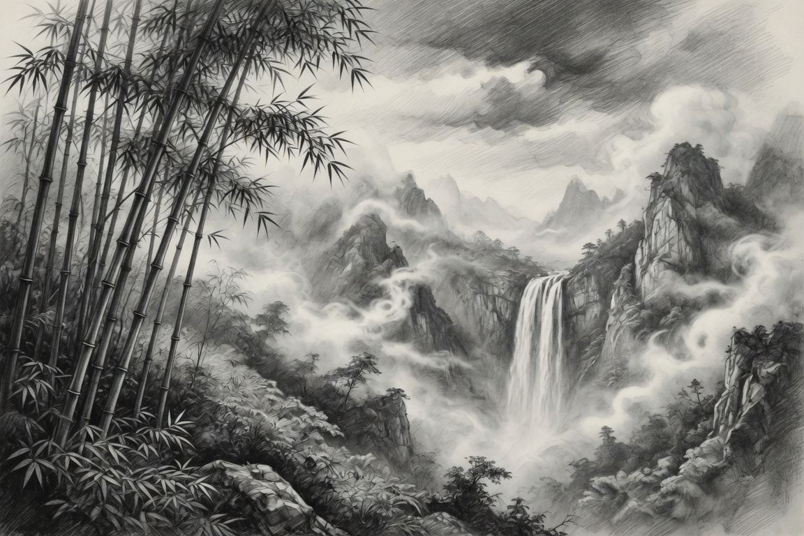 Realistic pencil sketch artwork